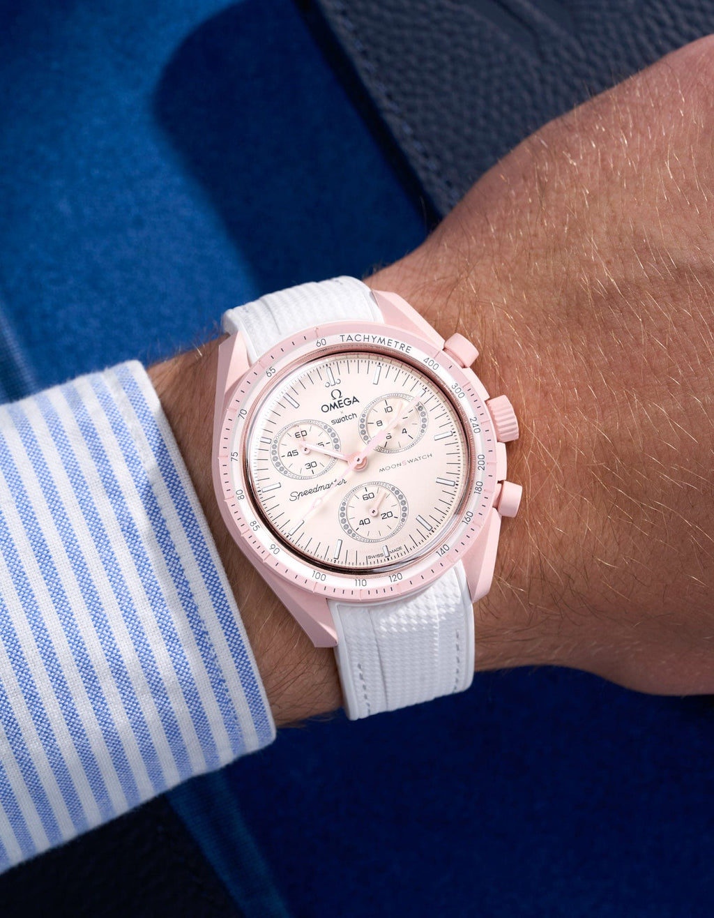Curved Vertech Rubber Strap - White - OM Luxury