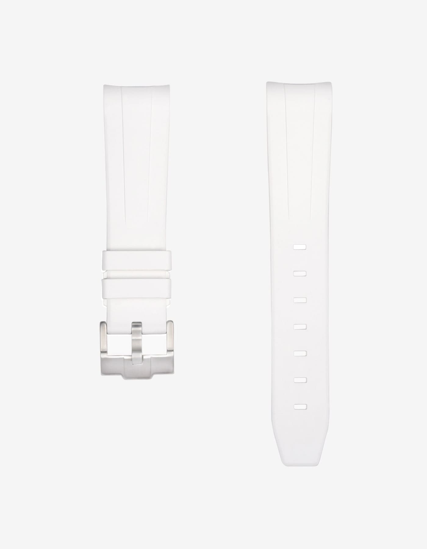 Curved Rubber Strap - White - OM Luxury